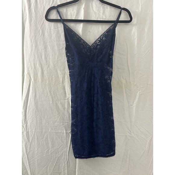 Victoria's‎ Secret Blue Lace Slip Dress Babydoll Negligee Chemise Sheer Size L - Picture 1 of 11
